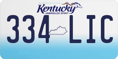 KY license plate 334LIC