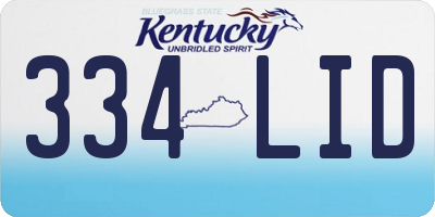 KY license plate 334LID