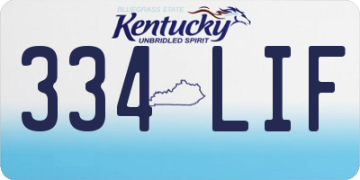 KY license plate 334LIF