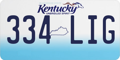 KY license plate 334LIG