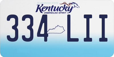 KY license plate 334LII