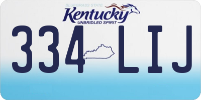 KY license plate 334LIJ