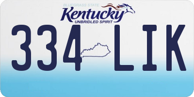 KY license plate 334LIK
