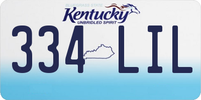 KY license plate 334LIL