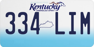 KY license plate 334LIM