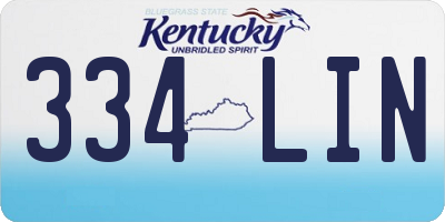KY license plate 334LIN