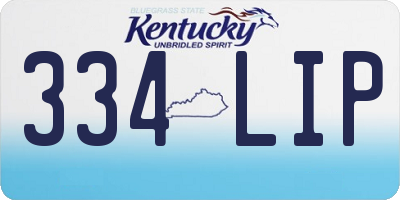 KY license plate 334LIP