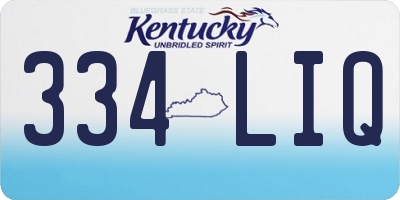 KY license plate 334LIQ