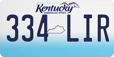 KY license plate 334LIR