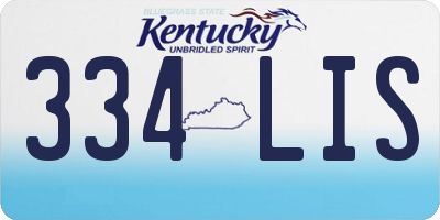 KY license plate 334LIS