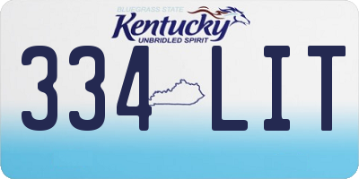 KY license plate 334LIT