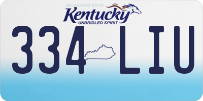 KY license plate 334LIU