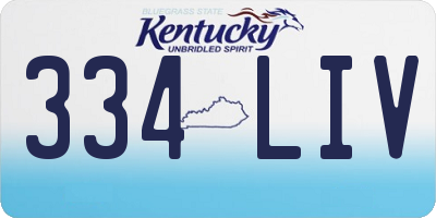 KY license plate 334LIV