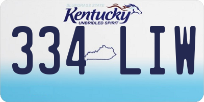 KY license plate 334LIW