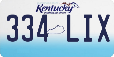 KY license plate 334LIX