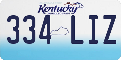 KY license plate 334LIZ