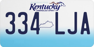 KY license plate 334LJA
