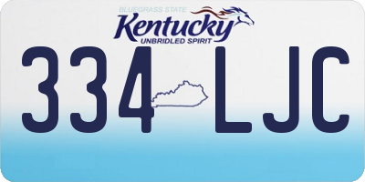 KY license plate 334LJC