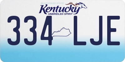 KY license plate 334LJE