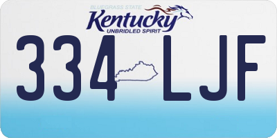 KY license plate 334LJF
