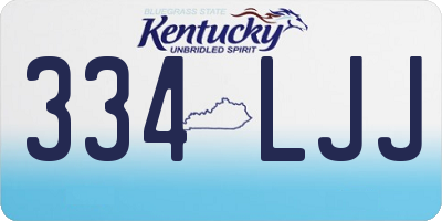 KY license plate 334LJJ