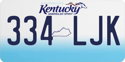 KY license plate 334LJK
