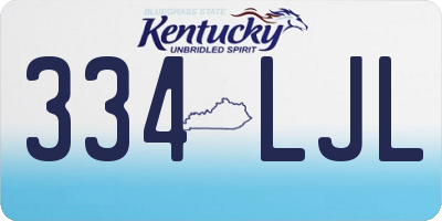 KY license plate 334LJL