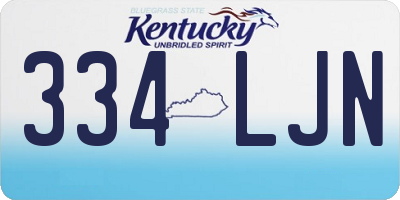 KY license plate 334LJN