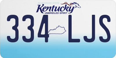 KY license plate 334LJS
