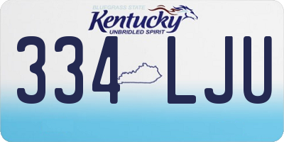 KY license plate 334LJU