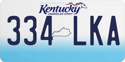 KY license plate 334LKA