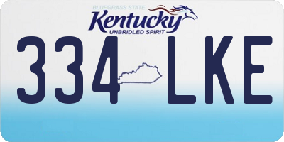 KY license plate 334LKE