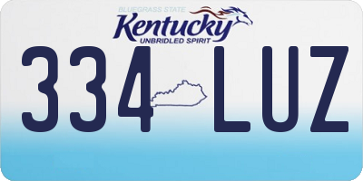 KY license plate 334LUZ