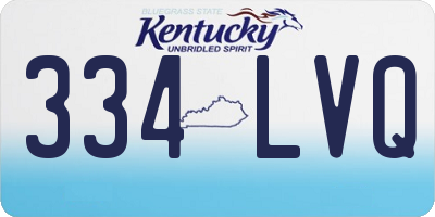 KY license plate 334LVQ