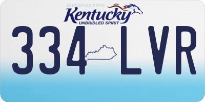 KY license plate 334LVR