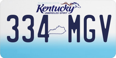 KY license plate 334MGV