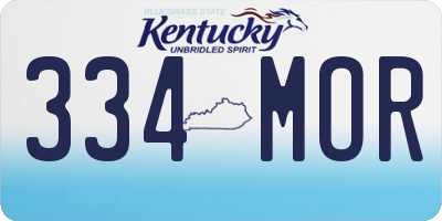 KY license plate 334MOR