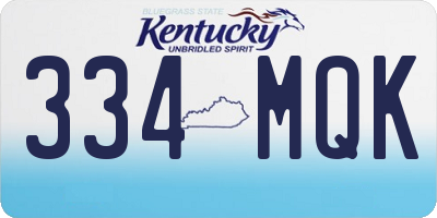 KY license plate 334MQK