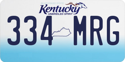 KY license plate 334MRG