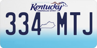 KY license plate 334MTJ
