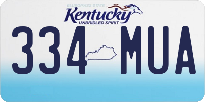 KY license plate 334MUA