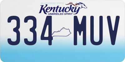 KY license plate 334MUV