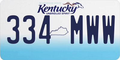 KY license plate 334MWW