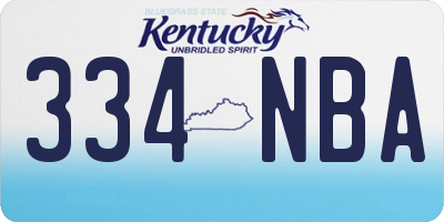KY license plate 334NBA