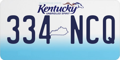 KY license plate 334NCQ