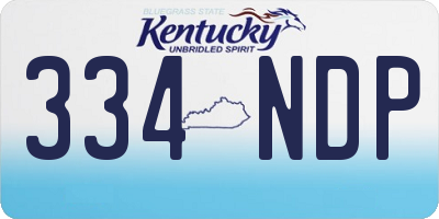 KY license plate 334NDP