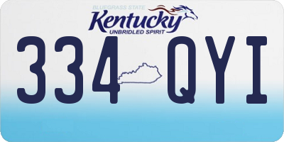 KY license plate 334QYI