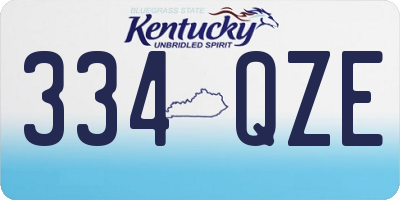 KY license plate 334QZE