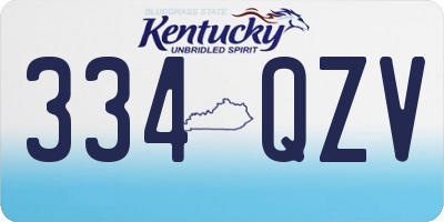 KY license plate 334QZV