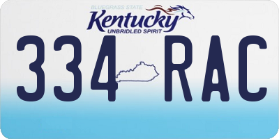 KY license plate 334RAC